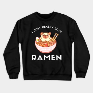 Kawaii Cute Anime Shiba Inu Dog Otaku Japanese Ramen Noodles Crewneck Sweatshirt